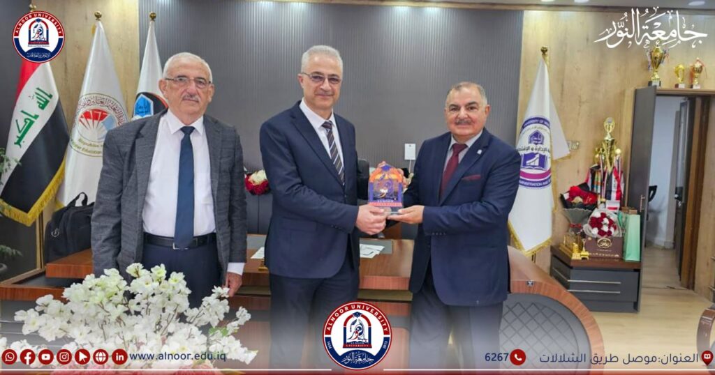 تهنئة من كلية التقنيات الادارية في جامعة النور الى عميد كلية الادارة والاقتصاد في جامعة الموصل